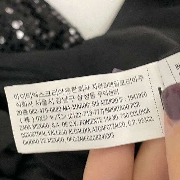 Zara Womens Long Dress Large Black Sequined Long Sleeve High Neck 4772/252 NWOT - Picture 13 of 16